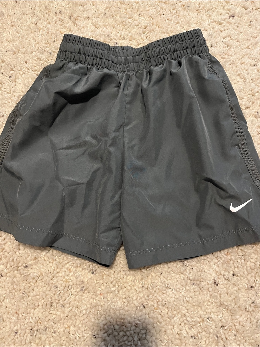Nike Gray Performance Shorts with White Swoosh